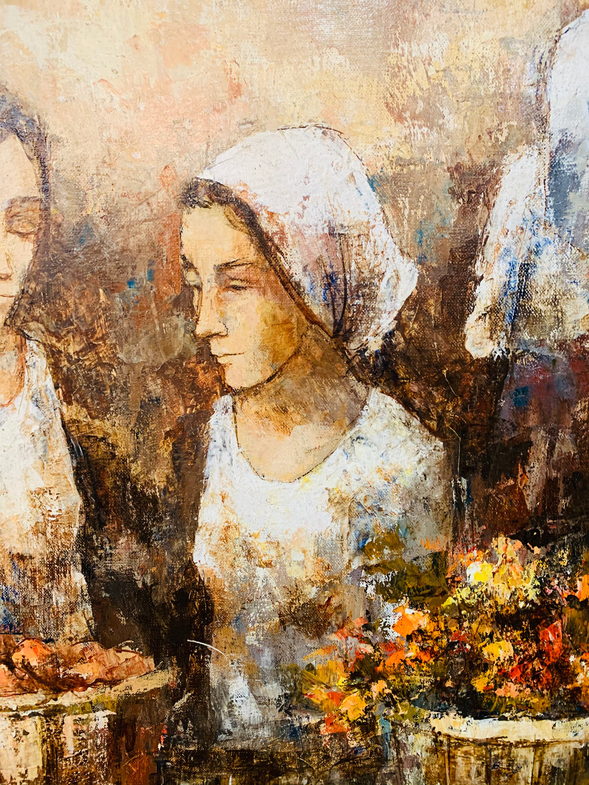 We offer high-quality Three Women Farmers Oil on Board Painting